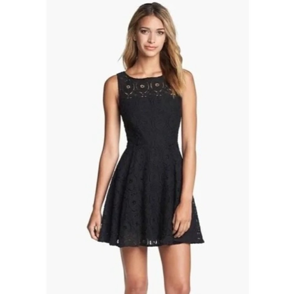 BB Dakota Renley Black Lace Mini Dress 2